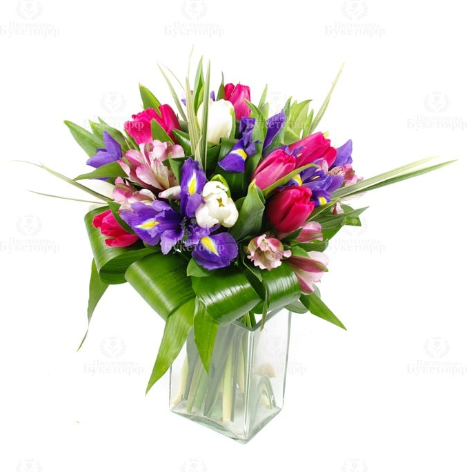 из тюльпанов и альстромерий Букет «Радость моя»